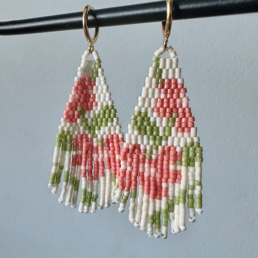 Colorful Beaded Fringe Earrings